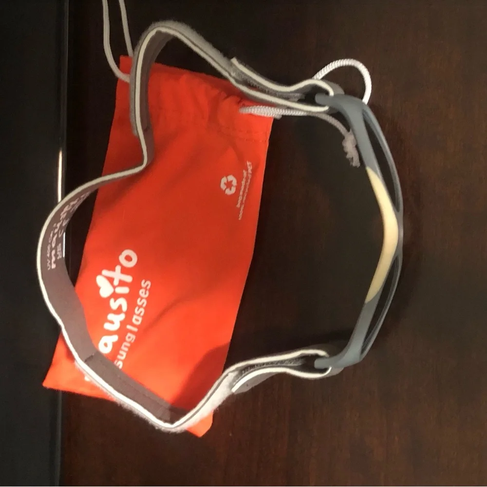 Mausito infant baby wrap around silver grey sunglasses